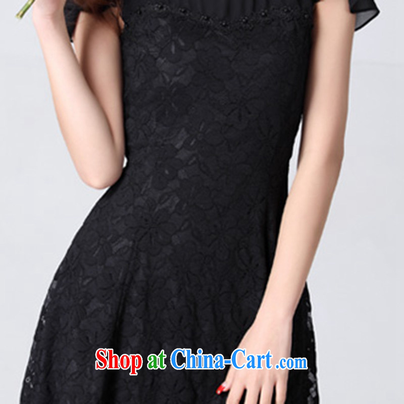 flouncing female 莜 blue 2015 summer new dress lace dress summer 439 black (new) M, Youcca . L, shopping on the Internet