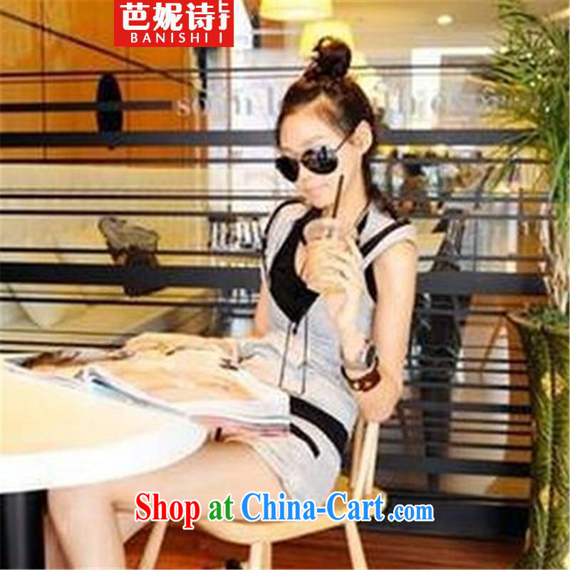 As well as Her poetry 2015 package girls summer fashion Korean version your shoulders 3-piece dress casual shorts movement, light gray (3 piece set) Code, as well as her poetry (BANISHI), online shopping
