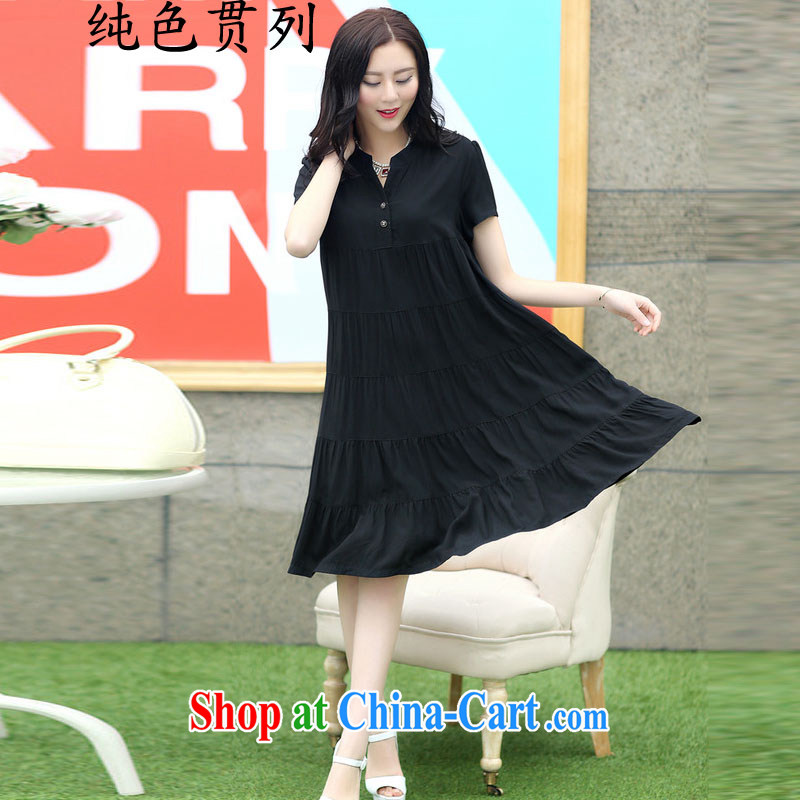 Pure color has always list summer 2015 new Korean version the Code women mm thick loose stitching short-sleeved cotton the dresses girls summer Po blue XXL, the solid color has always been, and shopping on the Internet