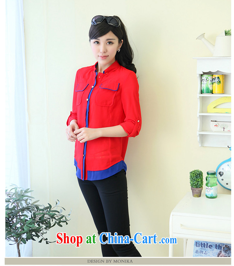 mm thick spring 2014 the Code women with thick sister graphics thin Korean version of the new, hit color lapel long-sleeved T-shirt women T-shirt red XXXXL pictures, price, brand platters! Elections are good character, the national distribution, so why buy now enjoy more preferential! Health