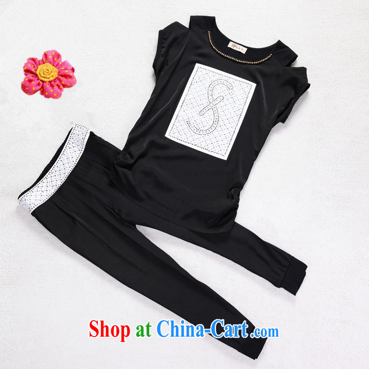 Princess Puntland Korean version of the greater code Leisure package summer uniforms trend short-sleeve Sport Kits black XXXL pictures, price, brand platters! Elections are good character, the national distribution, so why buy now enjoy more preferential! Health