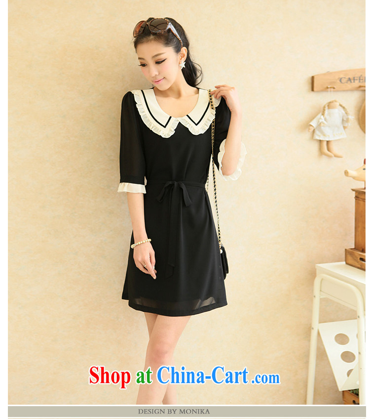 Moses Veronica mm thick summer 2014 larger female graphics thin new Korean dolls in cultivating cuff-skirt black large code LL pictures, price, brand platters! Elections are good character, the national distribution, so why buy now enjoy more preferential! Health