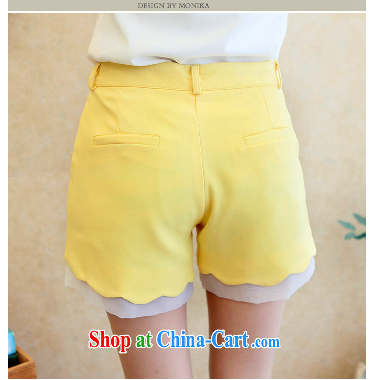 XL girls thick MM 2014 spring loaded flip side collision color shorts, waist female Trouser press video thin commuter stylish white XXXXL pictures, price, brand platters! Elections are good character, the national distribution, so why buy now enjoy more preferential! Health