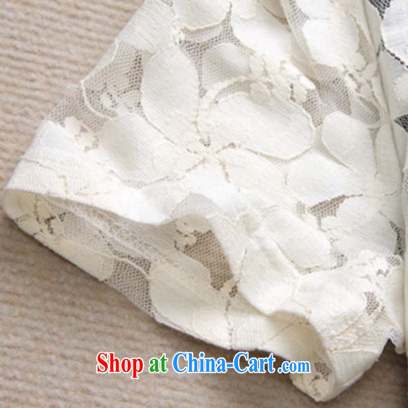 Loved summer new Korean short-sleeved video thin and thick XL women mm thick lace dresses 4113 white XL, loved (Tanai), and shopping on the Internet