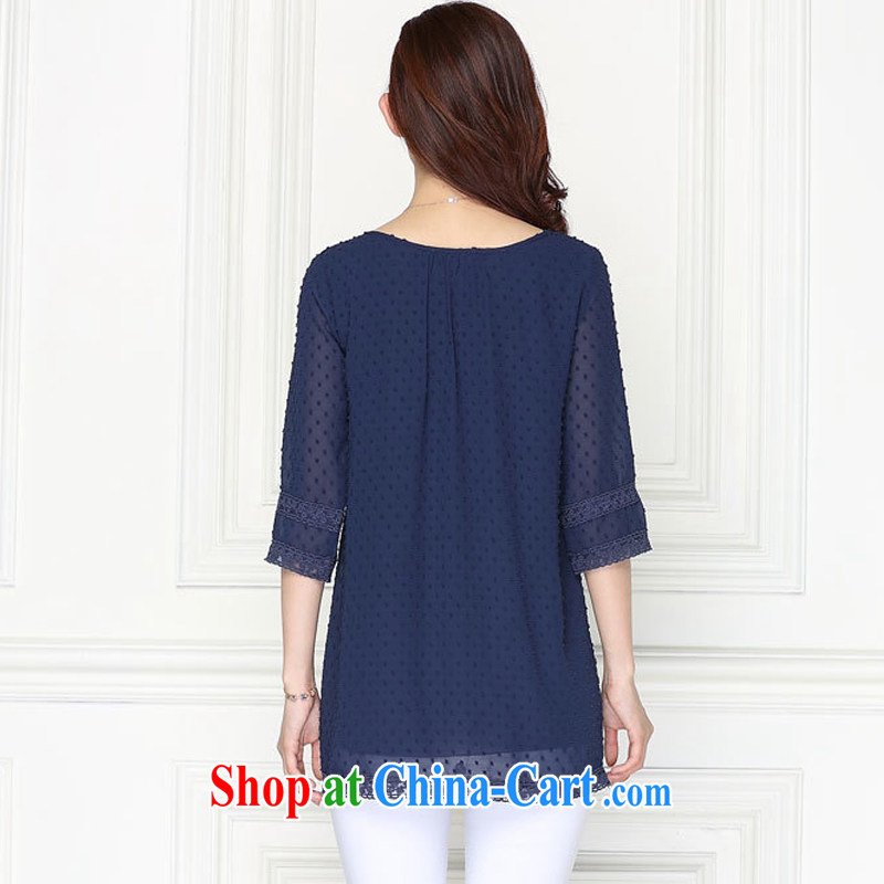 Celebrities will be 2015 spring and summer XL female Korean relaxed thick MM stylish beauty graphics thin elegant snow-woven shirts, T-shirt girl shirt 809 Black blue XXXXXL, celebrities are (MINGLIUDUHUI), and, on-line shopping