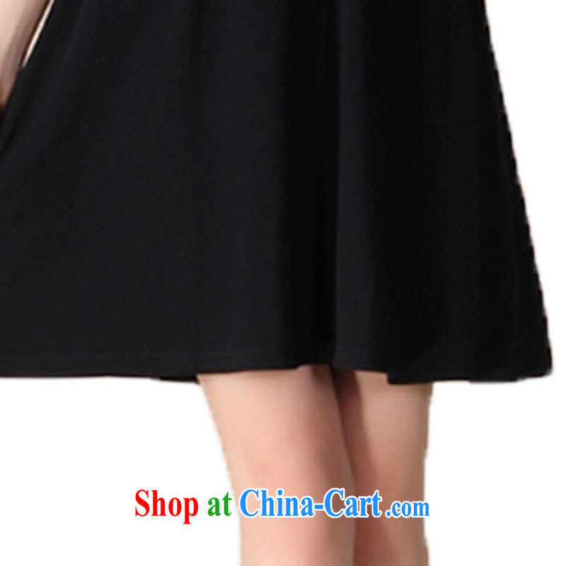 Loved summer Korean leisure video thin-waist thick mm and indeed increase, female short-sleeved dress 2078 black XXXXL, loved (Tanai), online shopping