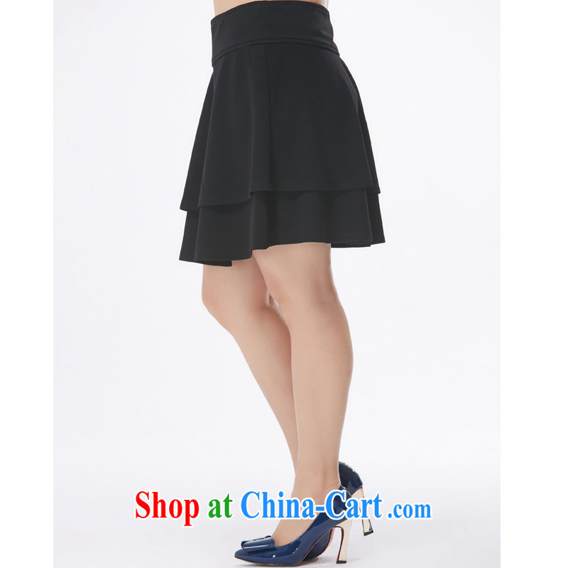 MsShe XL female body skirt 2015 new shaggy skirts Solid Color lady cake skirt XL skirts skirt body 6856 black (two layer thinner) T 3 Msshe, shopping on the Internet