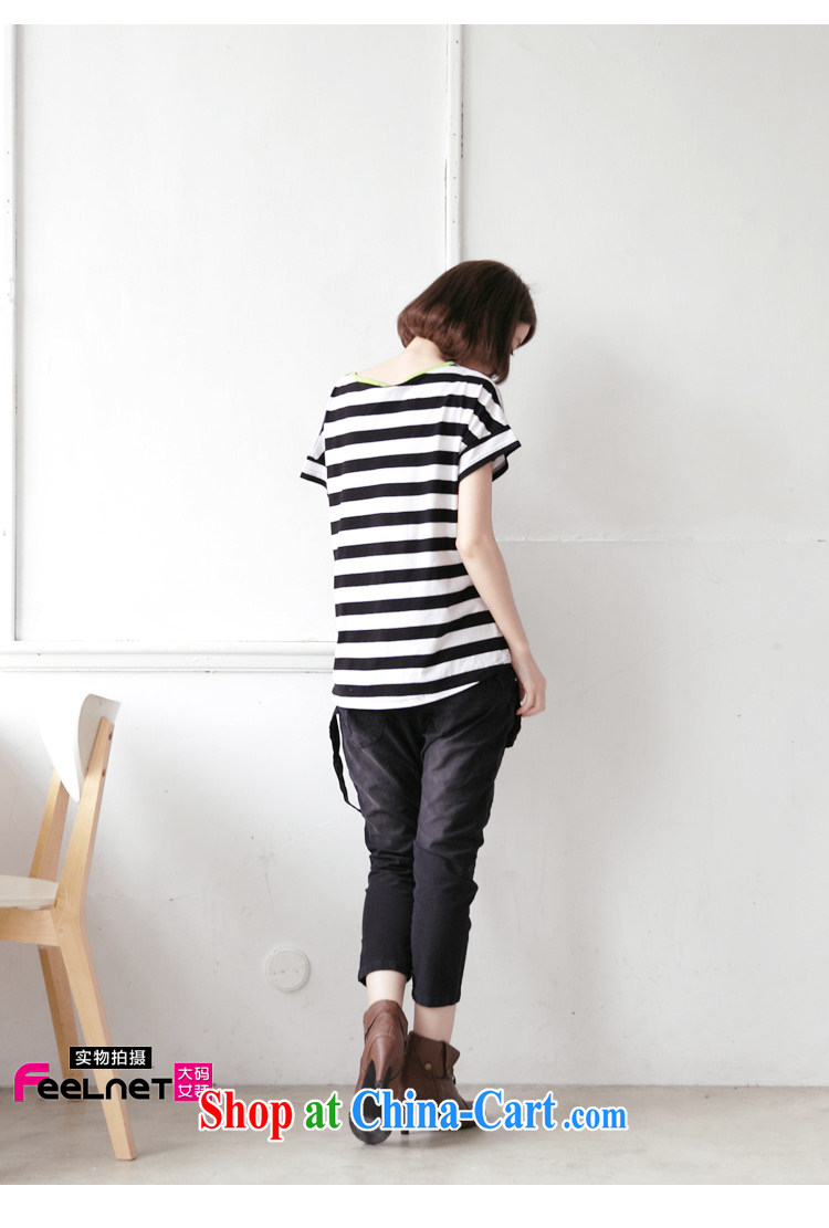 feelnet larger female summer new Korean very casual short-sleeved T-shirt striped XL T pension 2123 large gray code 5 XL pictures, price, brand platters! Elections are good character, the national distribution, so why buy now enjoy more preferential! Health