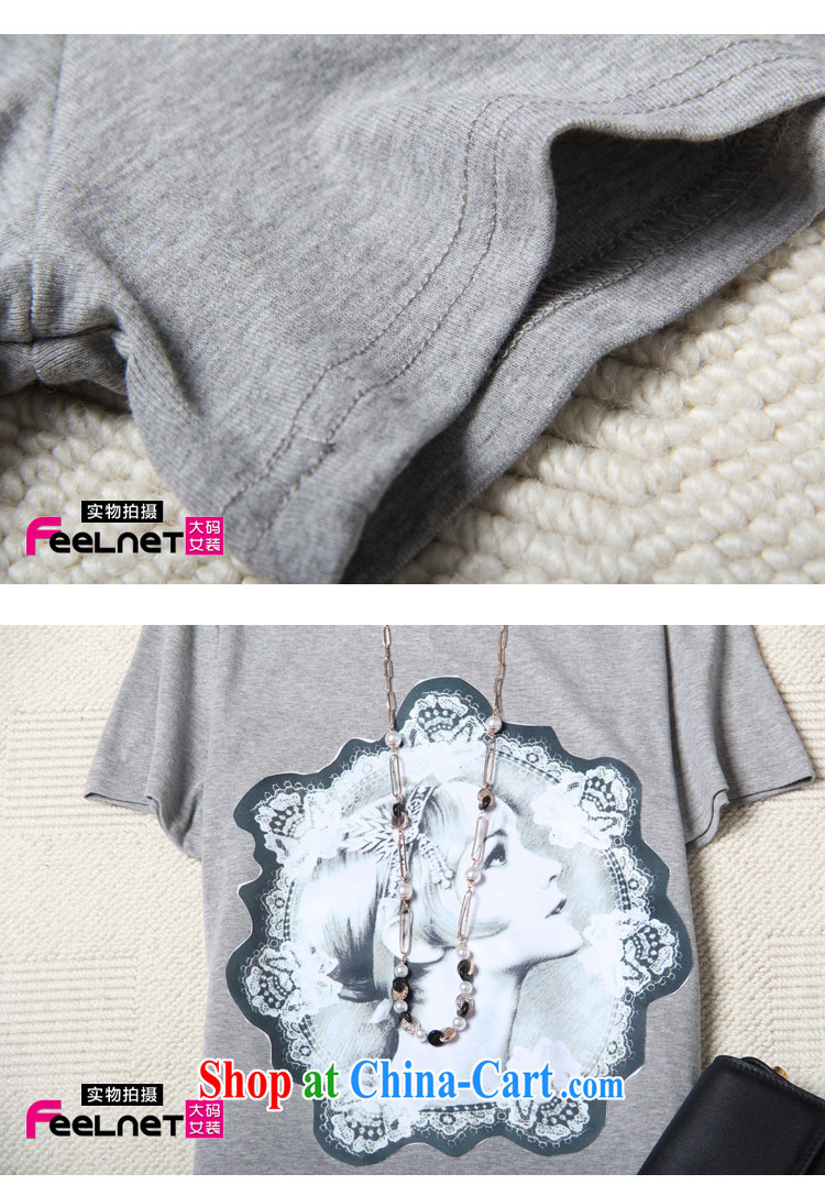feelnet mm thick Korean version 2015 summer new, larger female short-sleeve T-shirt loose XL T pension 2149 gray 0 code 3 XL pictures, price, brand platters! Elections are good character, the national distribution, so why buy now enjoy more preferential! Health