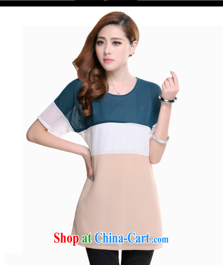 The ink marks summer 2015 new Korean Hit color stitching, long, short-sleeved snow woven shirts and indeed increase, female fat mm round-collar beauty snow woven shirts blue stripe vase XXXL pictures, price, brand platters! Elections are good character, the national distribution, so why buy now enjoy more preferential! Health