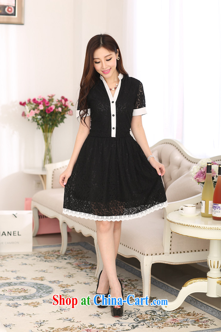 Loved XL girls thick sister summer New-waist graphics thin short-sleeve girls lace dress 3029 black XXXL pictures, price, brand platters! Elections are good character, the national distribution, so why buy now enjoy more preferential! Health