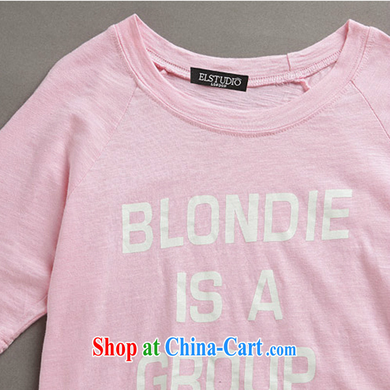 Tang year 2015 the United States and Europe, female short-sleeved T-shirt with loose cotton T-shirt two-piece with pink/2159 XL 4 165 - 175 jack, Tang, and shopping on the Internet