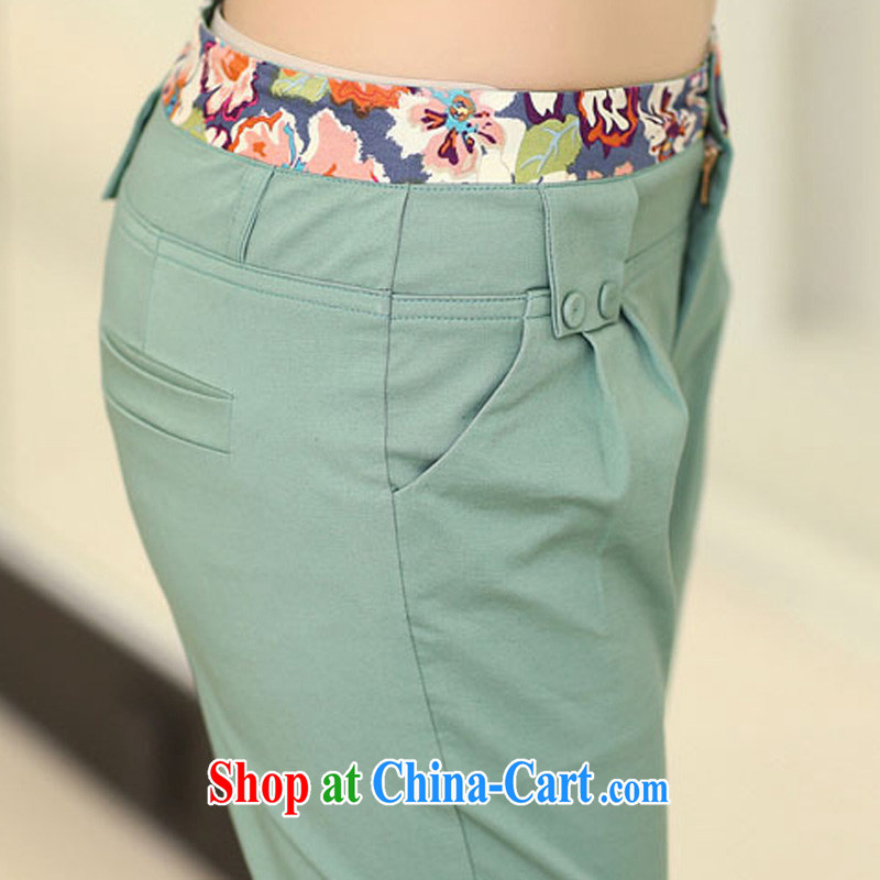 2014 summer new, thick MM 7 Trouser press King, ladies casual pants pants solid fat, and indeed increase, Korean edition flip side 7 female trousers A 100 green 40, Queen sleeper sofa Ngai Advisory Committee, and on-line shopping
