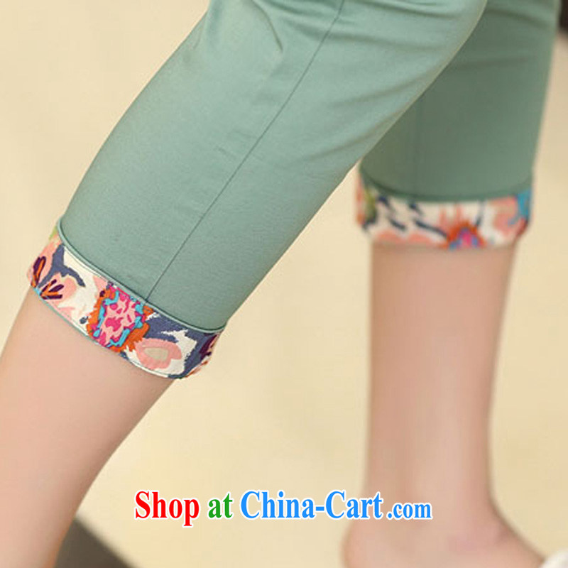 2014 summer new, thick MM 7 Trouser press King, ladies casual pants pants solid fat, and indeed increase, Korean edition flip side 7 female trousers A 100 green 40, Queen sleeper sofa Ngai Advisory Committee, and on-line shopping