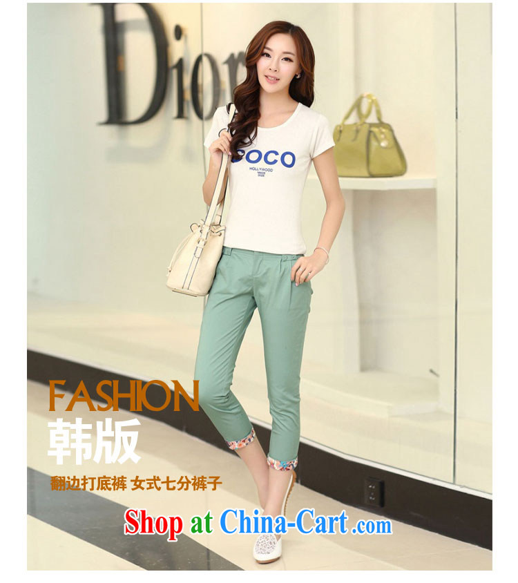 2014 summer new thick MM 7 pants King, female casual pants pants solid fat, and indeed increase, Korean edition flip side 7 female trousers A 100 green 40 pictures, price, brand platters! Elections are good character, the national distribution, so why buy now enjoy more preferential! Health