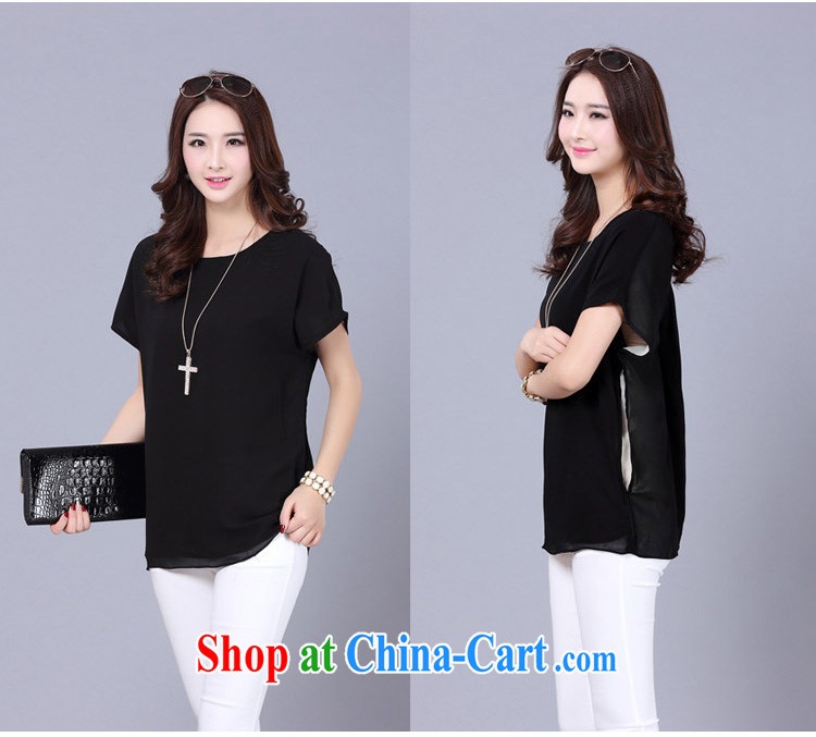 The ink marks 2015 new summer Korean female loose video thin thick mm and indeed XL snow woven shirts with fake two bat short-sleeve girls T-shirt black 5 XL pictures, price, brand platters! Elections are good character, the national distribution, so why buy now enjoy more preferential! Health