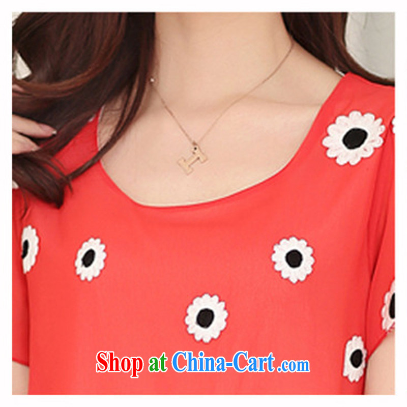 The US in the summer and indeed increase, female fat sister graphics thin loose snow woven embroidered short sleeve dresses MJ 069 black XXXL, American, international, and shopping on the Internet