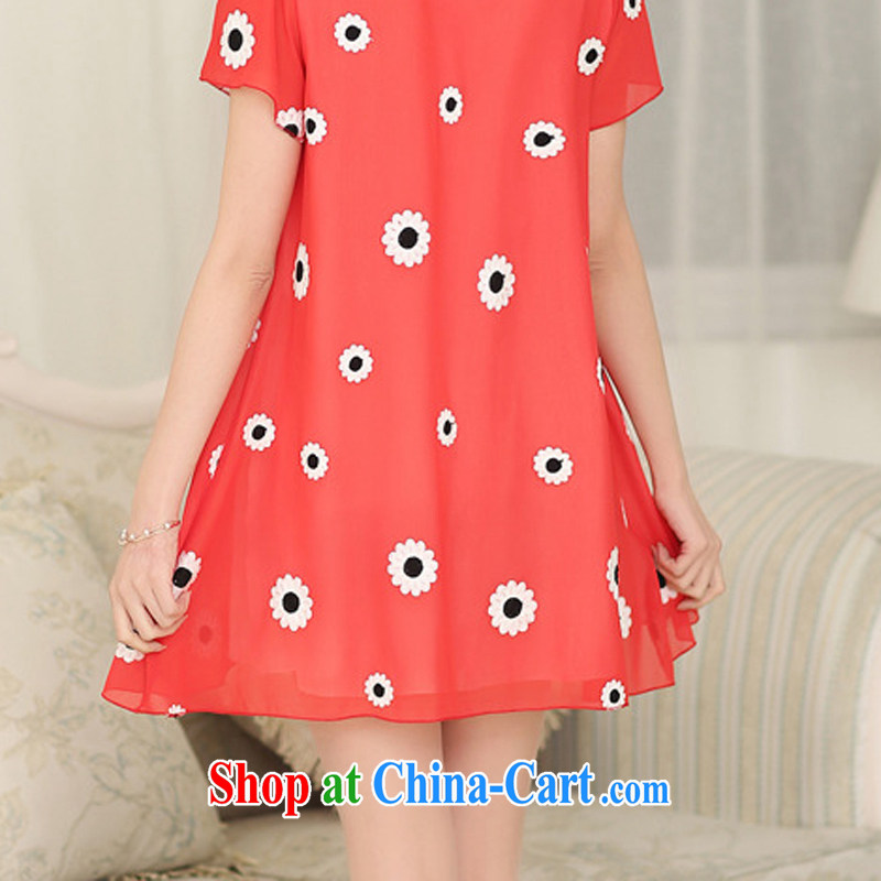 The US in the summer and indeed increase, female fat sister graphics thin loose snow woven embroidered short sleeve dresses MJ 069 black XXXL, American, international, and shopping on the Internet