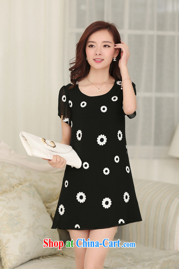 The US in the summer and indeed increase, female fat sister graphics thin loose snow woven embroidered short sleeve dresses MJ 069 black XXXL pictures, price, brand platters! Elections are good character, the national distribution, so why buy now enjoy more preferential! Health