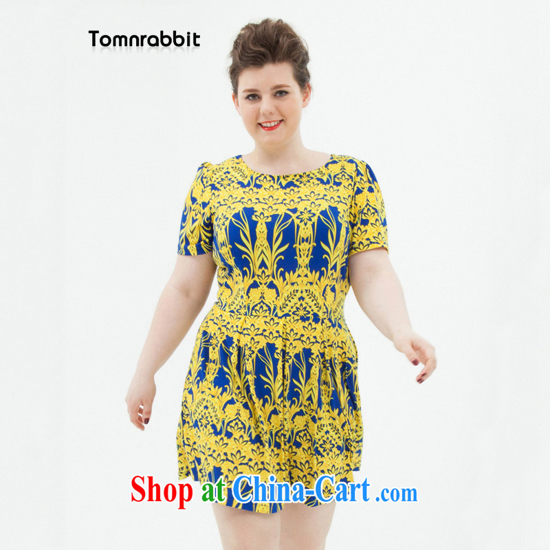 Tomnrabbit summer 2014 stamp the code female dresses and indeed increase short-sleeve with thick mm skirt green code L, Tomnrabbit, shopping on the Internet