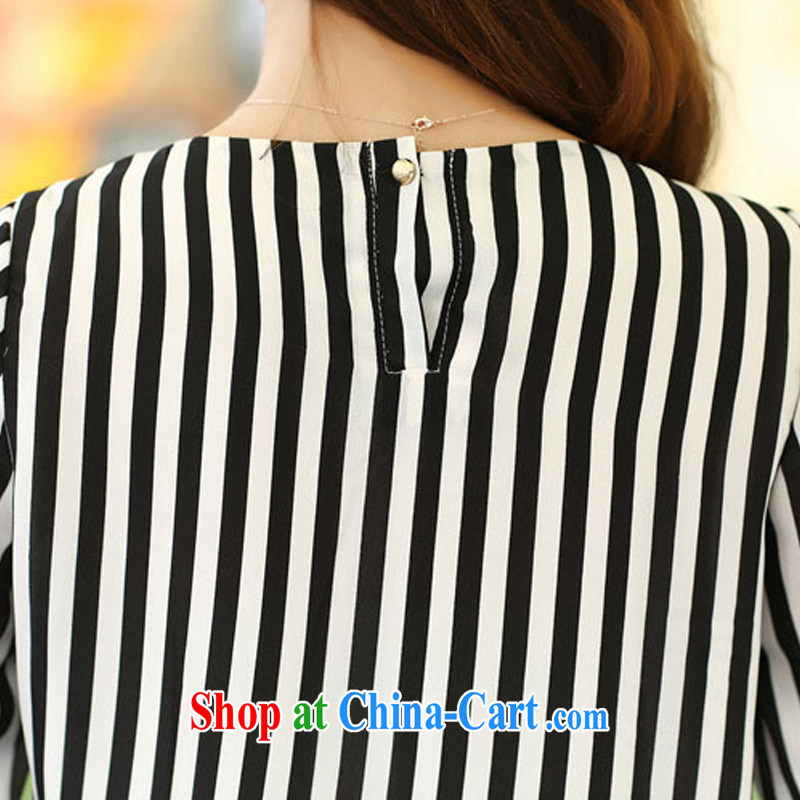 2015 summer new thick mm XL ladies short sleeved T-shirt King, long, black and white stripes video thin ice woven shirts T-shirt A 1 stripes 3 XL recommendations 155 - 170 jack, Queen sleeper sofa Ngai Advisory Committee, and on-line shopping