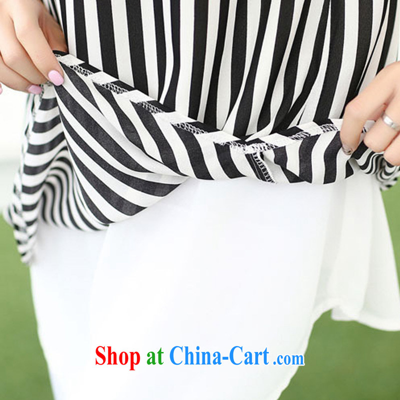 2015 summer new thick mm XL ladies short sleeved T-shirt King, long, black and white stripes video thin ice woven shirts T-shirt A 1 stripes 3 XL recommendations 155 - 170 jack, Queen sleeper sofa Ngai Advisory Committee, and on-line shopping