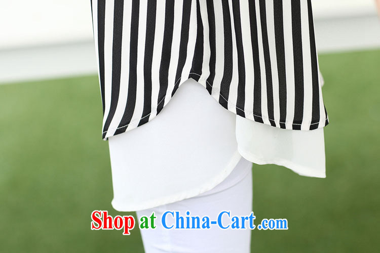 2015 summer new thick mm XL ladies short sleeved T-shirt King, long, black and white stripes video thin ice woven shirts T-shirt A 1 stripes 3 XL recommendations 155 - 170 Jack pictures, price, brand platters! Elections are good character, the national distribution, so why buy now enjoy more preferential! Health