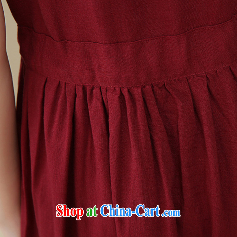 The Ju-Yee Nga summer new, larger female short-sleeved the FAT and FAT people graphics thin cotton mA short-sleeved dresses YS 26,086 wine red XXL, Yu Yee Nga, shopping on the Internet