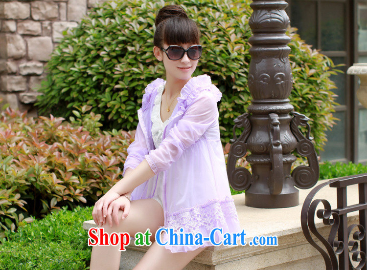 First Han 2015 new summer long Hoody-lace ultra-thin-yi-T-shirt-shirt sunscreen clothing female white M pictures, price, brand platters! Elections are good character, the national distribution, so why buy now enjoy more preferential! Health