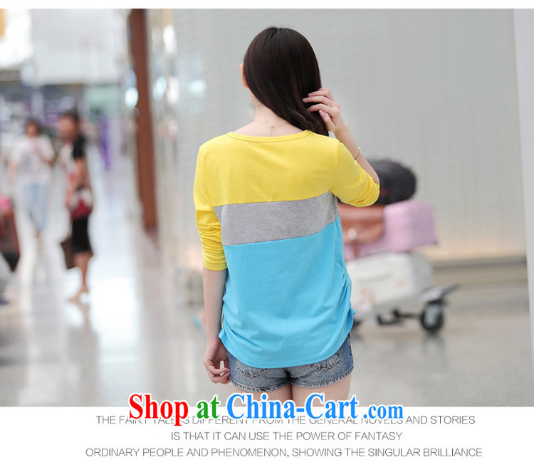 Simply stamped 2015 spring new loose the code bat sleeves stitching color streaks long-sleeved shirt T 036 Lake blue XL pictures, price, brand platters! Elections are good character, the national distribution, so why buy now enjoy more preferential! Health