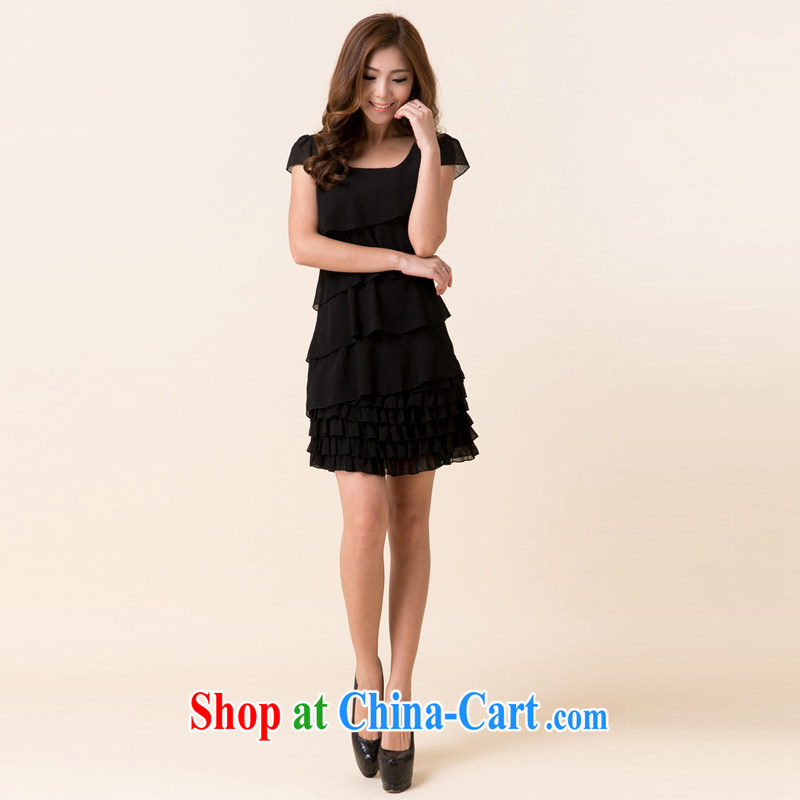 Solabe/the Addis Ababa mm thick summer Korean snow woven dresses lady graphics thin beauty pure color cake skirt 1303 black XXXL, Addis Ababa (solabe), shopping on the Internet