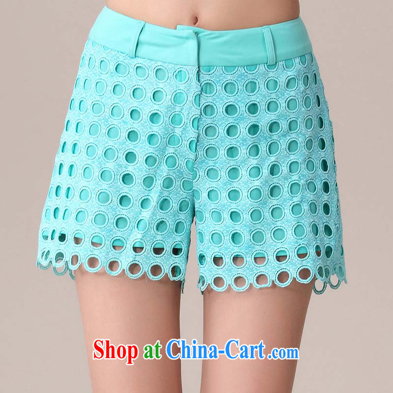 cheer for 2014 XL girls thick MM summer New Wave point Openwork thick sister graphics thin large code small shorts item no. 1980 blue 4 XL, cross-sectoral provision (qisuo), and, on-line shopping
