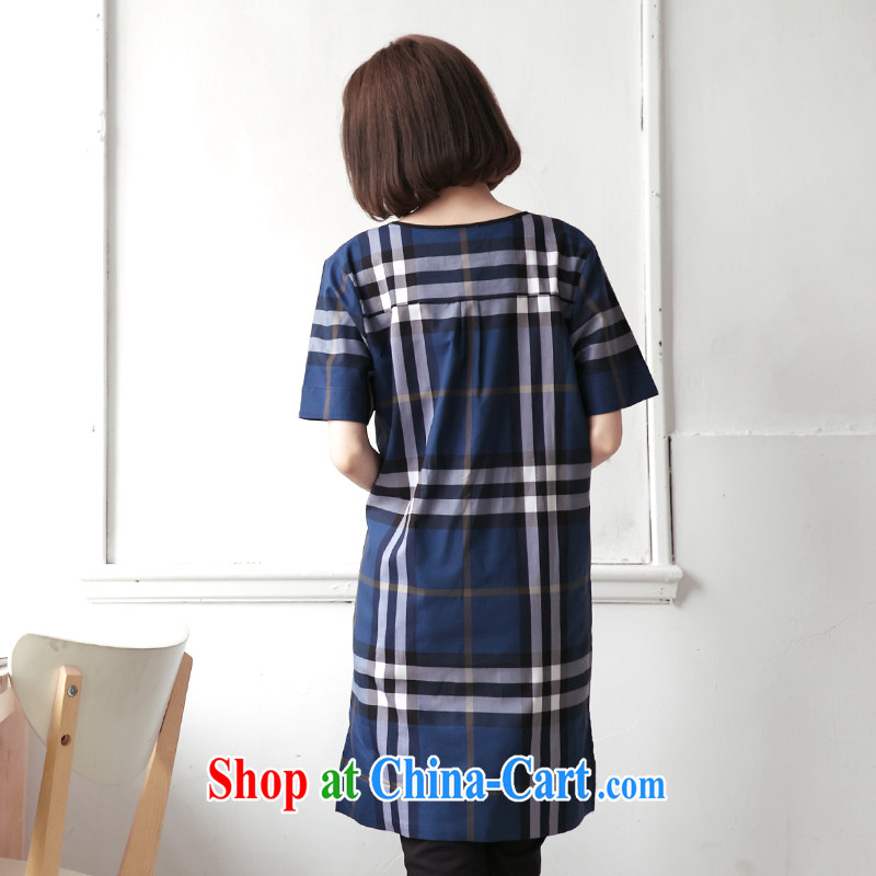 feelnet mm thick summer 2015 the code female high-end V-neck does not rule out the plaid dress, 1452 any cuttings 3XL, FeelNET, shopping on the Internet