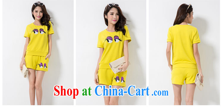 The honey and diverse thick mm maximum code female new summer Korean Beauty graphics thin short-sleeved T shirt shorts 2-Piece women 8778 yellow XXXL pictures, price, brand platters! Elections are good character, the national distribution, so why buy now enjoy more preferential! Health