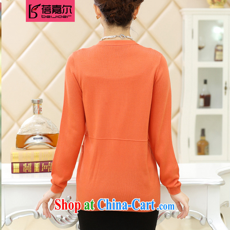 Mrs Yeung Ka, Spring and Autumn and the new, female, long, knitting garments shawl large code, jacket long-sleeved T-shirt air-conditioned 100 ground thin T-shirt multi-color dark blue XXL - 120, Pei Ho (BEIJIAER), on-line shopping