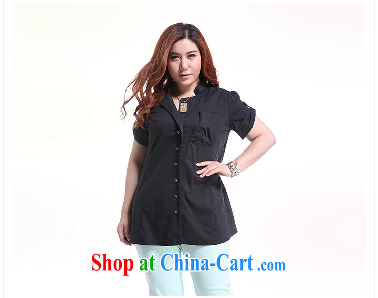 Slim LI Sau 2014 summer new, larger female minimalist style small, who can pull the cuff long cultivating shirt Q 3676 black XL pictures, price, brand platters! Elections are good character, the national distribution, so why buy now enjoy more preferential! Health