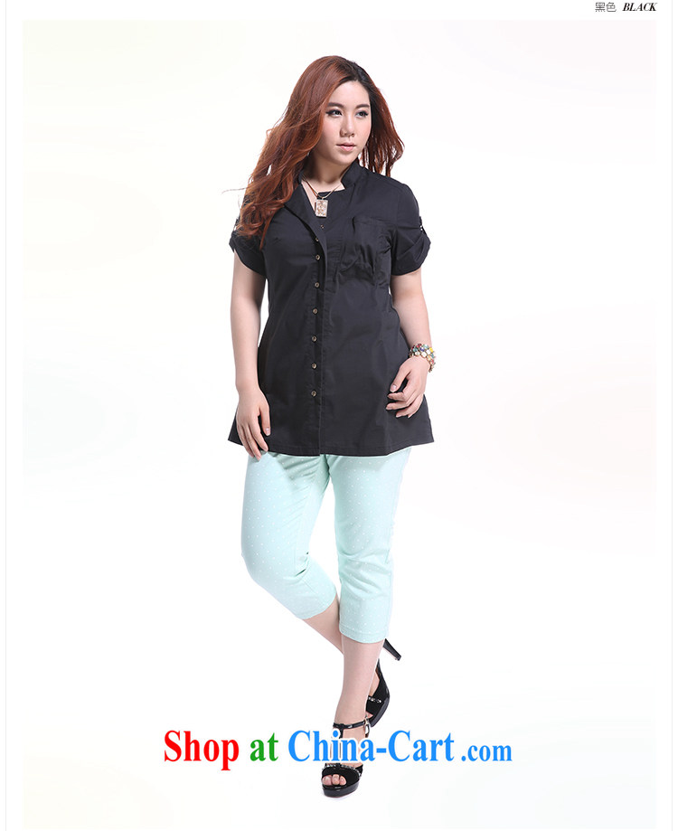 Slim LI Sau 2014 summer new, larger female minimalist style small, who can pull the cuff long cultivating shirt Q 3676 black XL pictures, price, brand platters! Elections are good character, the national distribution, so why buy now enjoy more preferential! Health