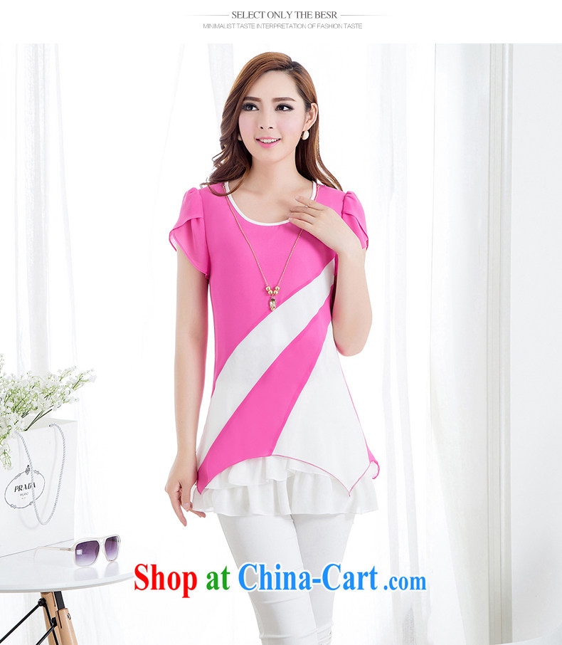 Cross-sectoral quarter 2015 summer new Korean short-sleeved leave two-piece large code stitching snow streaks woven shirts female JQ of 216 red XXXL pictures, price, brand platters! Elections are good character, the national distribution, so why buy now enjoy more preferential! Health