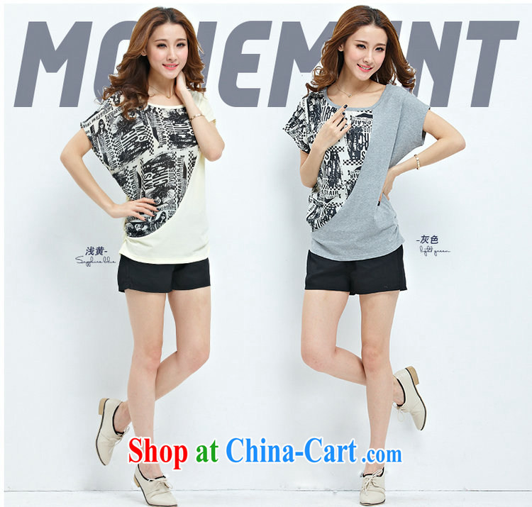 Donald Rumsfeld, the 2015 summer new Korean thick MM larger blouses short-sleeved T-shirt girl gray (Click) 4 XL pictures, price, brand platters! Elections are good character, the national distribution, so why buy now enjoy more preferential! Health