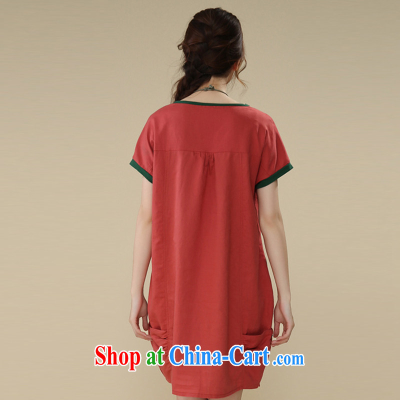 The Ju-Yee Nga summer new Korean version thick sister female short-sleeve the code units the commission dresses RS 26,069 watermelon red L, Ju-yee Nga, and shopping on the Internet