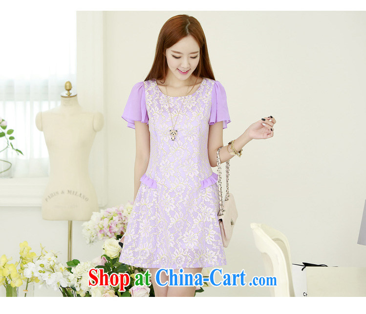 Constitution Yi XL women dress goddess 2015 summer new flouncing cuff video thin composite lace goddess, dress mm thick stylish short skirt pink M pictures, price, brand platters! Elections are good character, the national distribution, so why buy now enjoy more preferential! Health