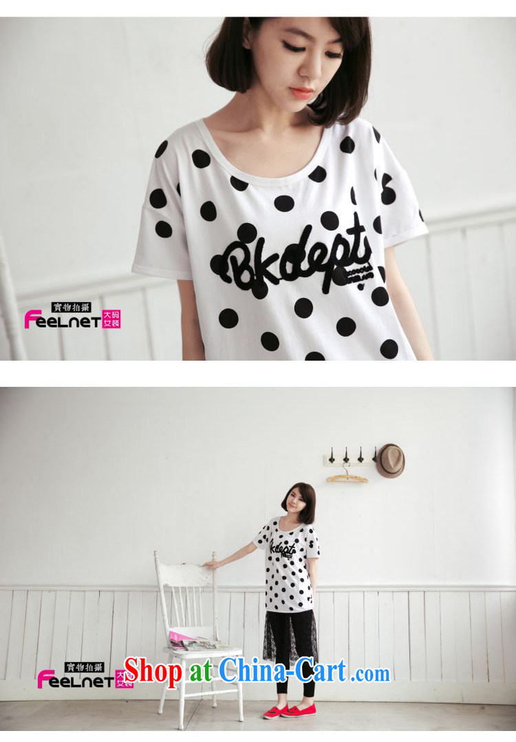feelnet Korean version 2015 XL women mm thick new dot letters long graphics thin short-sleeved T pension 2179 white 5 XL pictures, price, brand platters! Elections are good character, the national distribution, so why buy now enjoy more preferential! Health