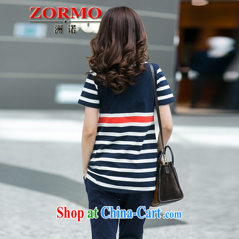 ZORMO 2015 summer new Korean female sport and leisure service kit mm thick and fat XL T-shirt + pants 2-Piece royal blue XXXL 145 - 165 jack, ZORMO, online shopping