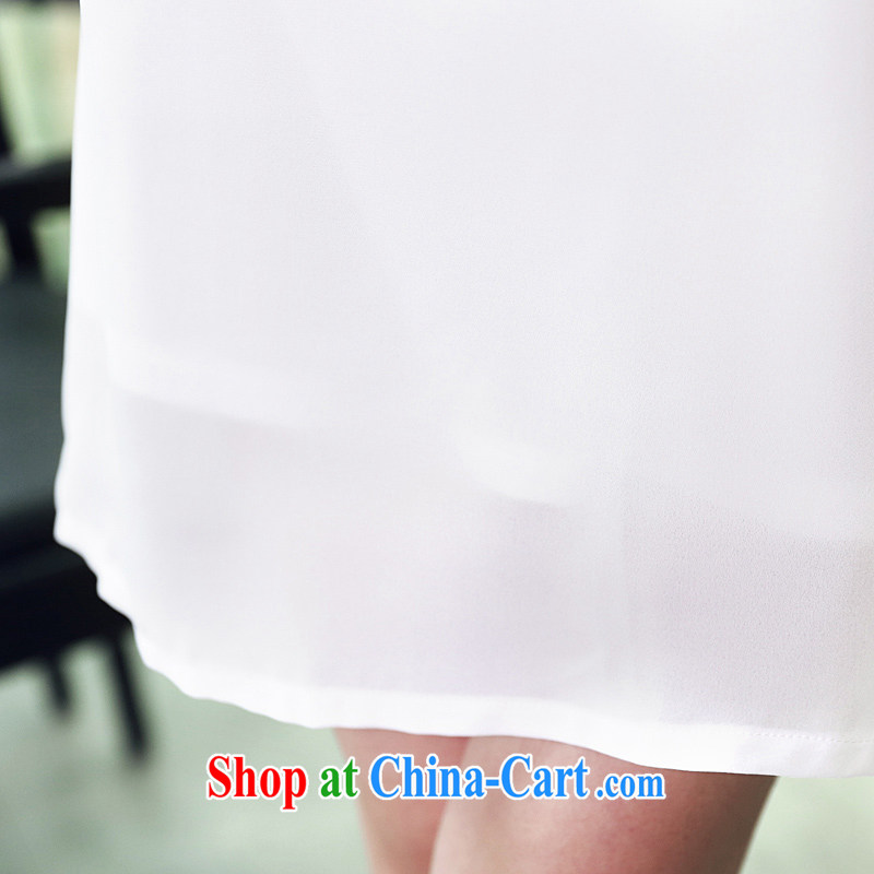 The fat XL women mm thick 2014 summer new two-piece language empty hook blossoms, thick snow sister woven 7 cuff dress 2637 light blue large code 3XL Mephitic economy Honey (MENTIMISI), online shopping