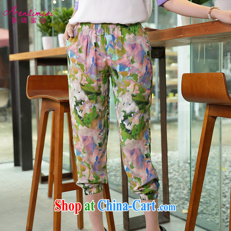 mm thick summer 2014 the code female pants summer and autumn the new 2014 Korean version 7 stamp duty pants, women wear casual pants solid 9030 green suit the code 5 XL