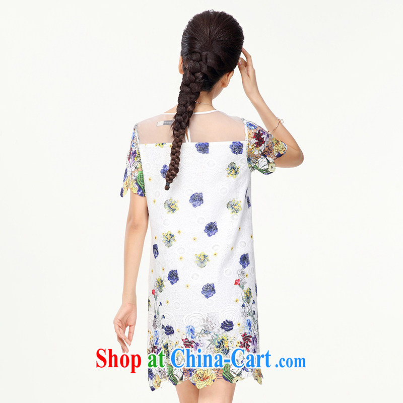 The Mak is the women's clothing 2014 summer new thick mm stylish snow woven floral beauty short-sleeved dress suit 4715 XXL, former Yugoslavia, Mak, and shopping on the Internet