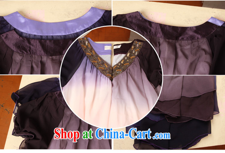 New summer, mm thick Korean king, female short-sleeved gradient snow woven dresses 200 Jack loose V collar dresses 082 violet gradient 4 XL weighing about 200 Jack pictures, price, brand platters! Elections are good character, the national distribution, so why buy now enjoy more preferential! Health