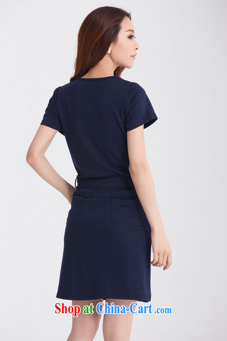 Loved summer new thick mm larger female Korean minimalist pocket short-sleeve dress 3513 black XXL pictures, price, brand platters! Elections are good character, the national distribution, so why buy now enjoy more preferential! Health