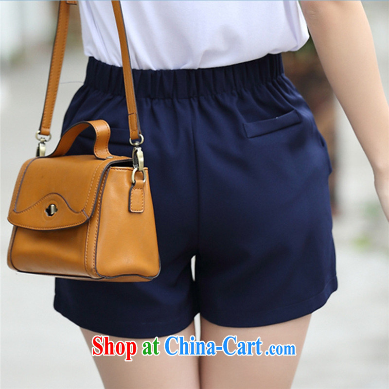 too wide ballet Qinxian 2015 XL female summer new dress pants Korean mm thick loose video thin candy-colored snow woven female short pants BN 801 dark blue 4 XL (155 - 170 ) jack, too wide ballet Tsai (YOCINRE), and shopping on the Internet