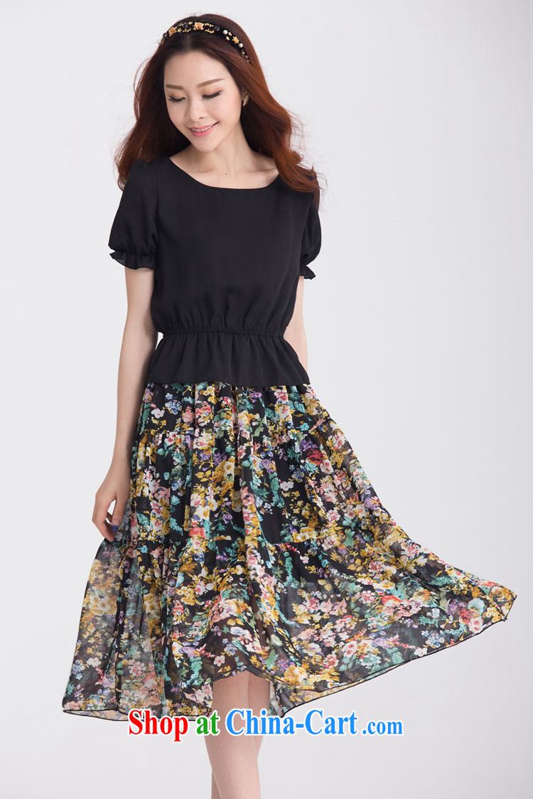 The package mail the fat women dresses 2015 summer new summer flowers stitching elegant ethnic turmoil, the long skirt snow woven thick mm skirt black 4XL approximately 175 - 185 Jack pictures, price, brand platters! Elections are good character, the national distribution, so why buy now enjoy more preferential! Health